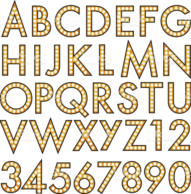 illuminated sign alphabet Marquee - Illustration
